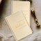 Vow Books His and Hers Set of 2 Canvas Linen Wedding Vow Books Husband and Wife Hard Cover Vow Books for Engagement Gifts(XZ-HW-Beige)